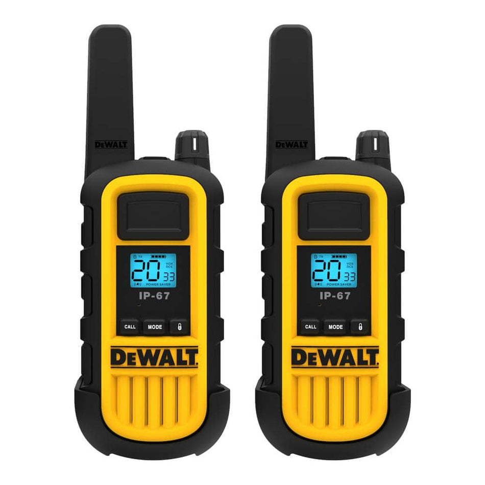 DEWALT DXFRS800 Heavy-Duty 2-Watt Walkie Talkies (2-Pack)