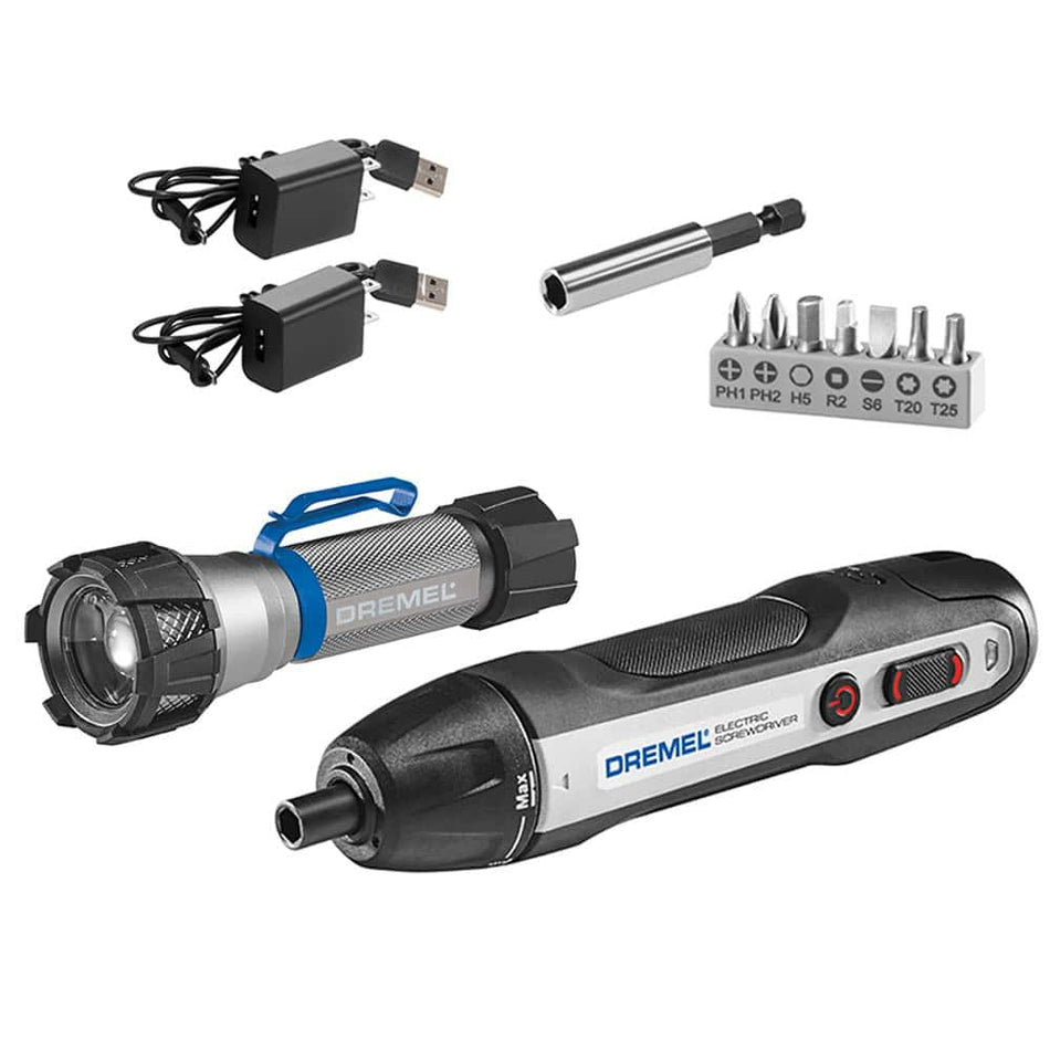 Dremel 4V Cordless USB LED Flashlight with 4V Cordless USB Electric Screwdriver