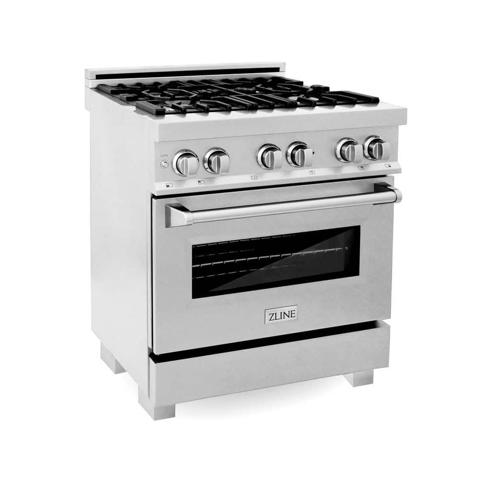 ZLINE Kitchen and Bath 30 in. 4 Burner Dual Fuel Range in Fingerprint Resistant Stainless Steel