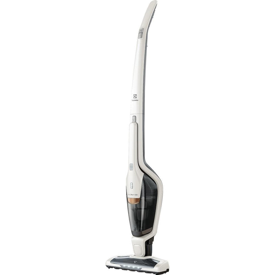 Electrolux Ergorapido Bagless, Cordless, 2-Step Filtration, Detachable Handset, All Floor Types in White Stick Vacuum