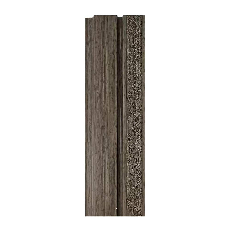 Ejoy 94.5 in. x 4.8 in. x 0.5 in. Vinyl Wall Siding Panel in Embossed Grey Wood Color (Set of 6 piece)