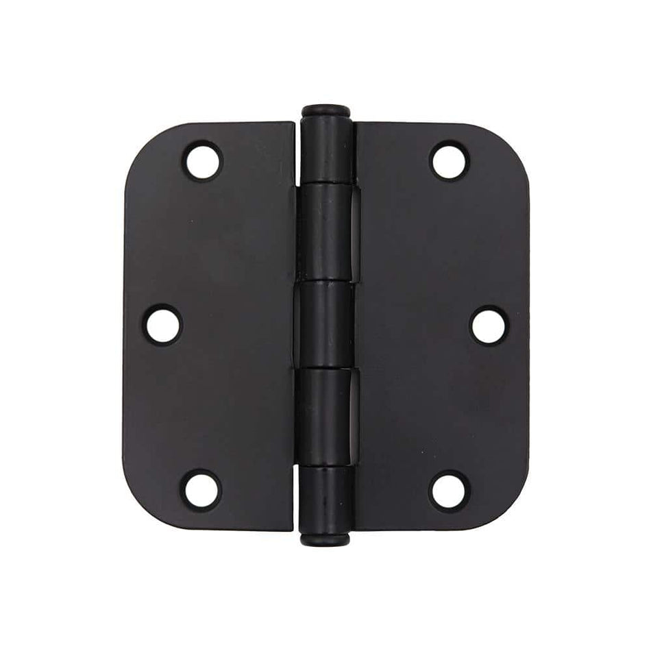 Everbilt 3-1/2 in. x 5/8 in. Radius Matte Black Door Hinge Value Pack (24-Pack)