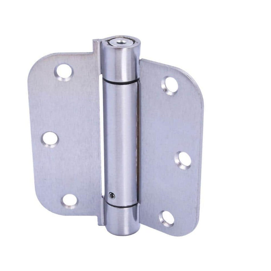 Everbilt 3-1/2 in. x 5/8 in. Radius Satin Chrome Adjustable Spring Door Hinge