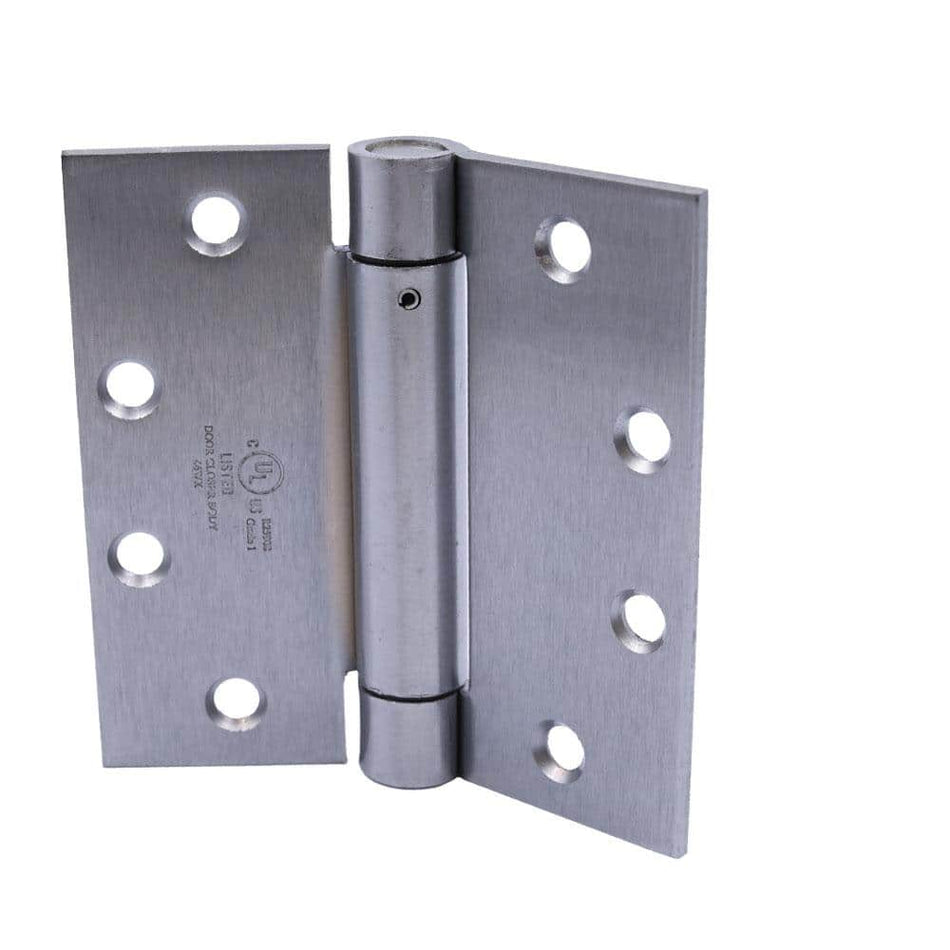 Everbilt 4-1/2 in. Square Radius Satin Chrome Adjustable Spring Door Hinge