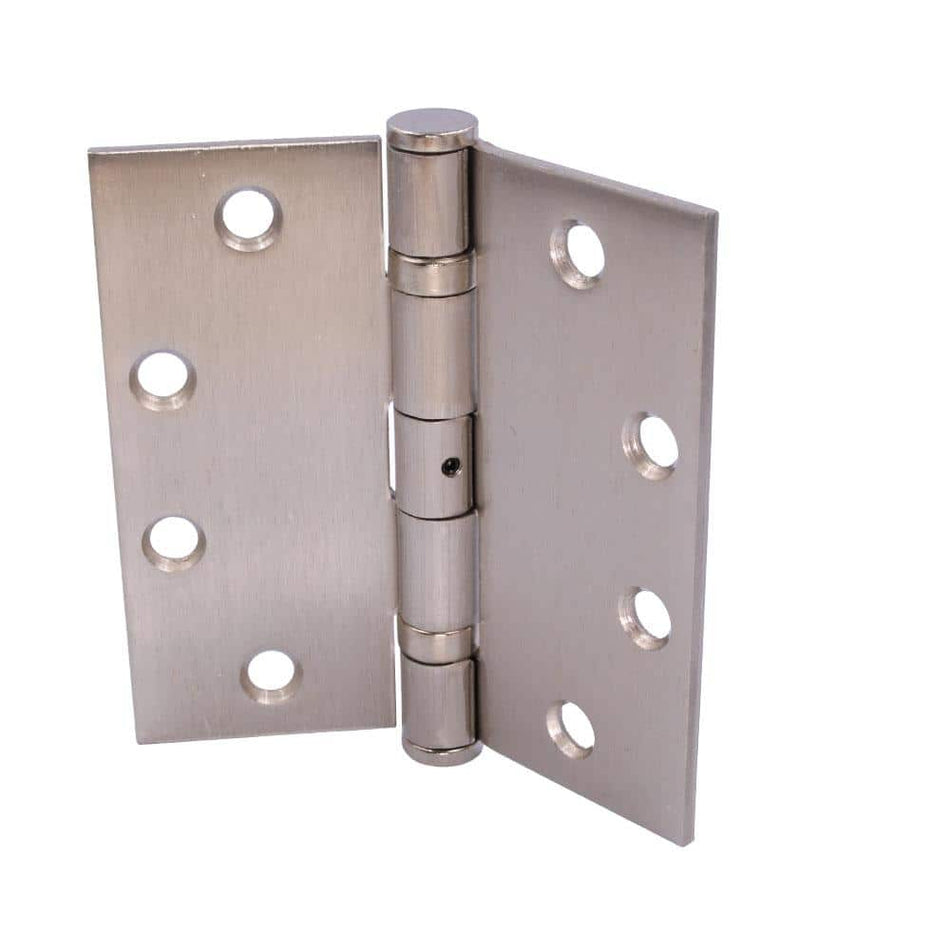 Everbilt 4-1/2 in. Square Radius Satin Nickel Commercial Grade with Ball Bearing Hinge