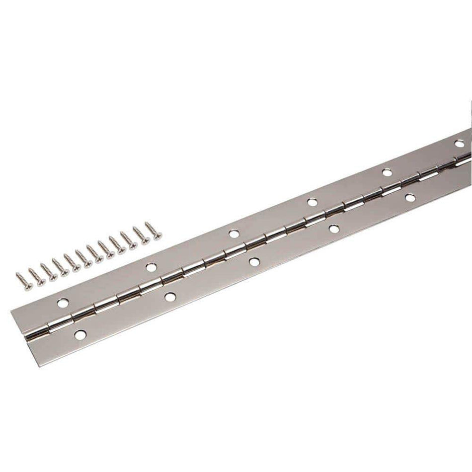 Everbilt 1-1/2 in. x 48 in. Bright Nickel Continuous Hinge