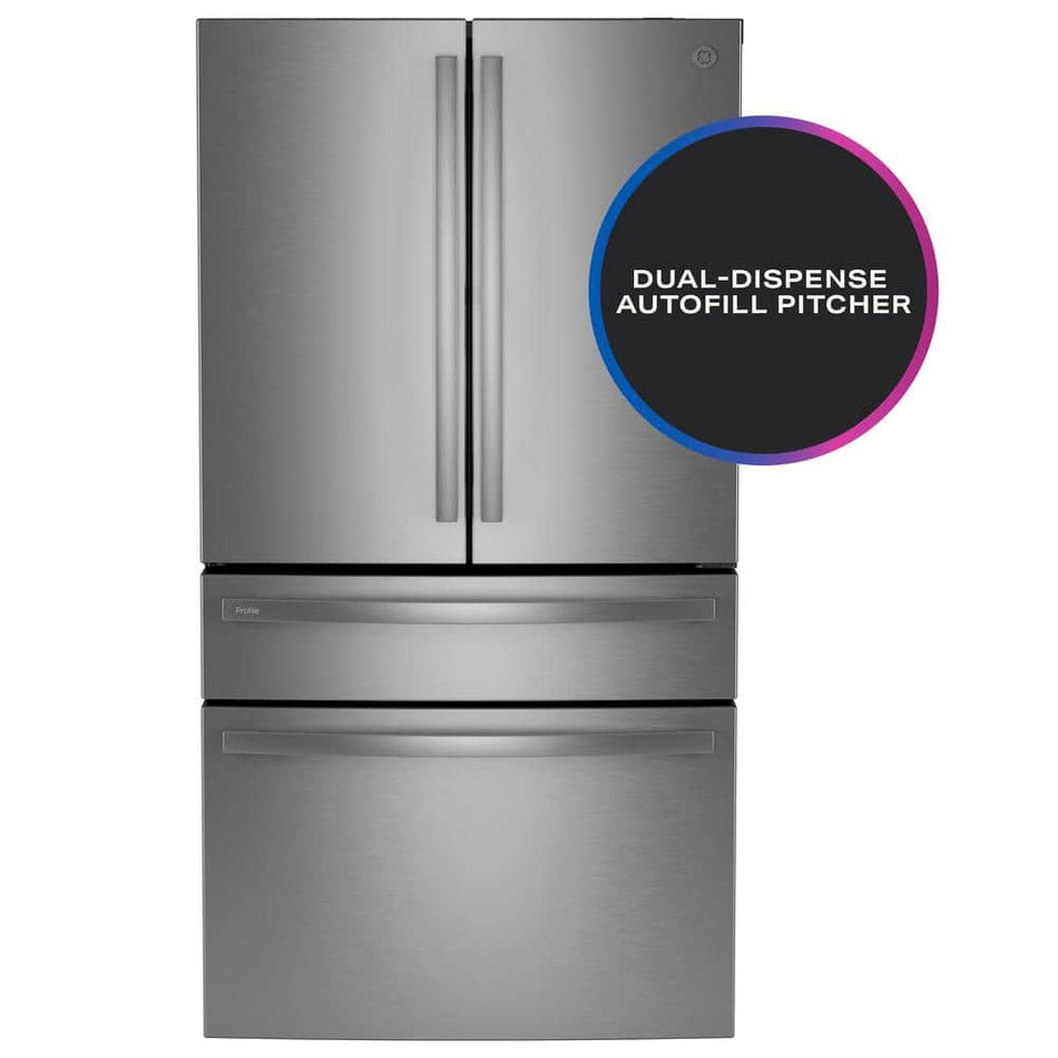 GE Profile 28.7 cu. ft. Four Door French Door Refrigerator in Fingerprint Resistant Stainless with Dual-Dispense Autofill Pitcher