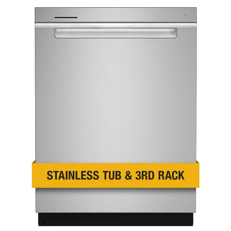 Whirlpool 24 in. Fingerprint Resistant Stainless Steel Top Control Built-In Tall Tub Dishwasher with Third Level Rack, 47 dBA