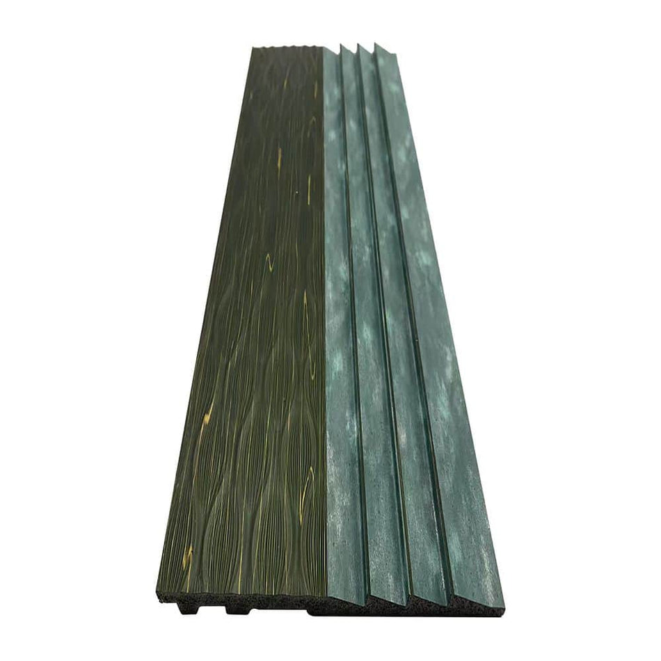 Ejoy 94.5 in. x 4.8 in. x 0.5 in. Acoustic Vinyl Wall Cladding Siding Board in Rustic Green Color (Set of 4-Piece)