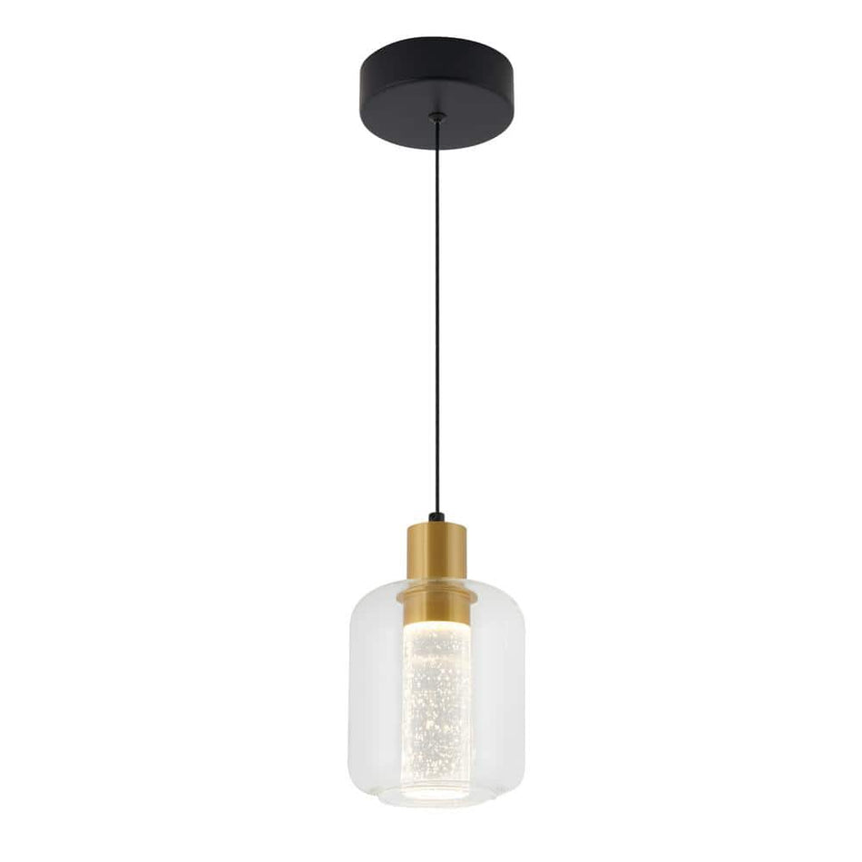 Artika Essence Globe 6.5-Watt 1 Light Black and Gold Modern Integrated Mini Pendant Light Fixture for Kitchen Island