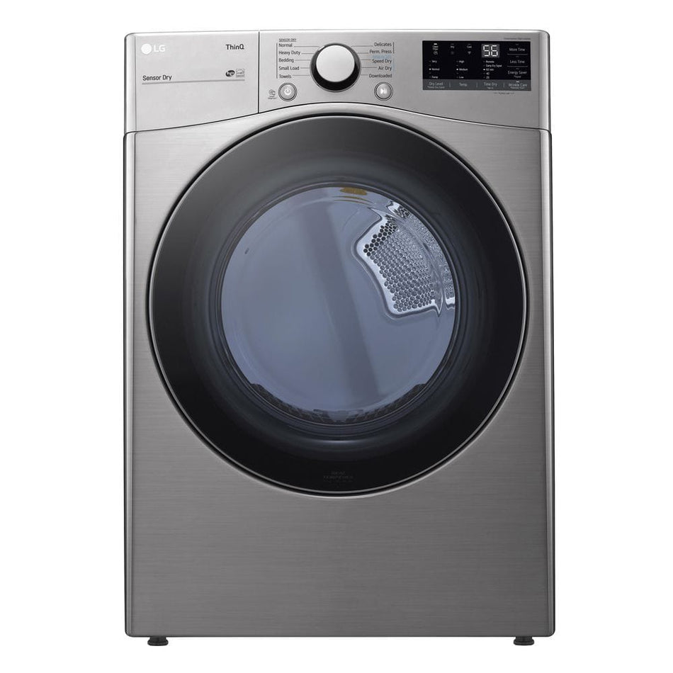 LG 7.4 cu. ft. Large Capacity vented Smart Stackable Electric Dryer with Sensor Dry in Graphite Steel