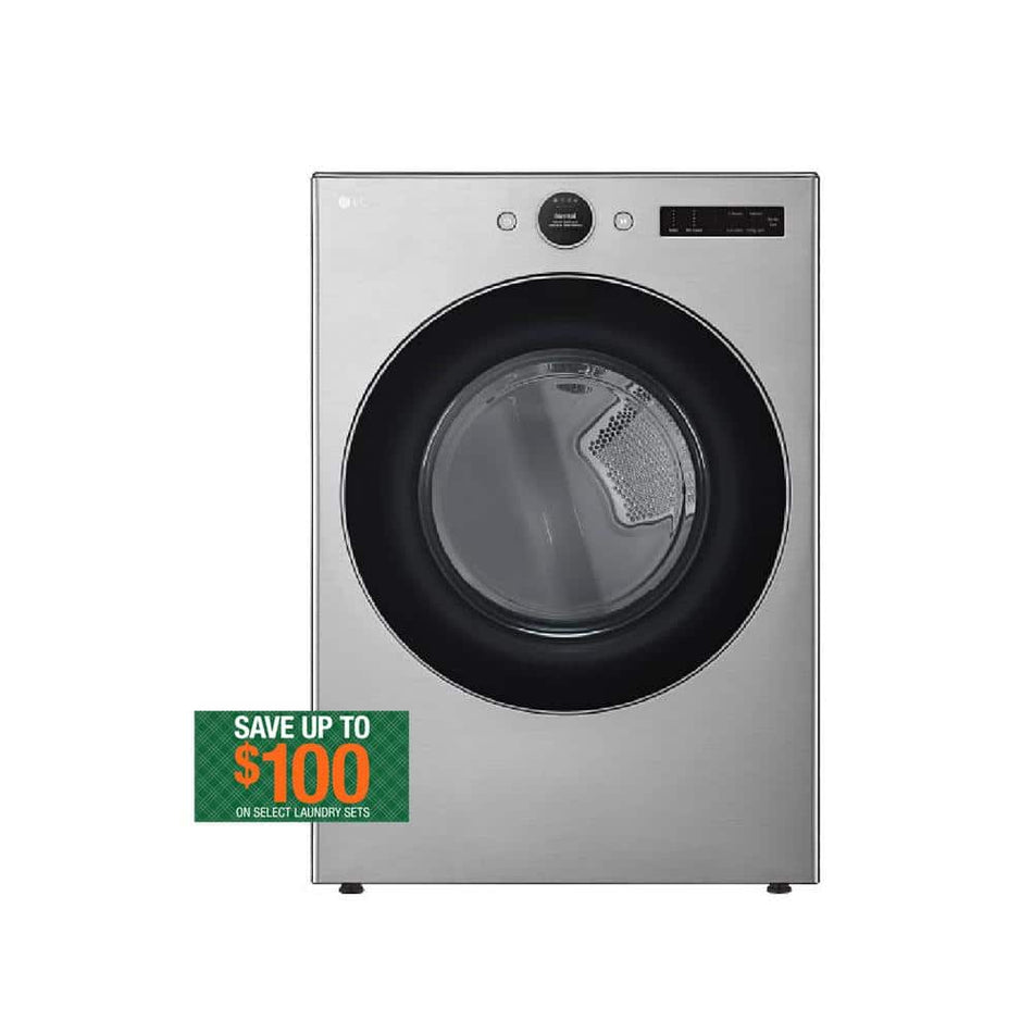 LG 7.4 cu. ft. Vented Stackable SMART Electric Dryer in Graphite Steel with TurboSteam and AI Sensor Dry Technology