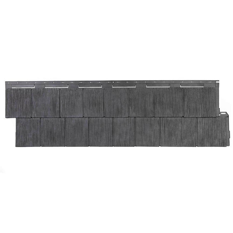 Novik Shake RS - 14.5 in. x 48.75 in. Rough Sawn Shake in Anthracite (48.84 sq. ft. per Box) Plastic Shake Vinyl Siding