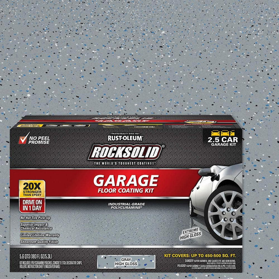 Rust-Oleum RockSolid 180 oz. Gray Polycuramine 2.5 Car Garage Floor Kit