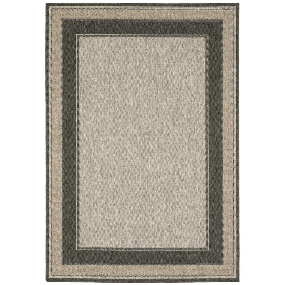 StyleWell Jasper Gray 7 ft. x 10 ft. Border Indoor/Outdoor Area Rug