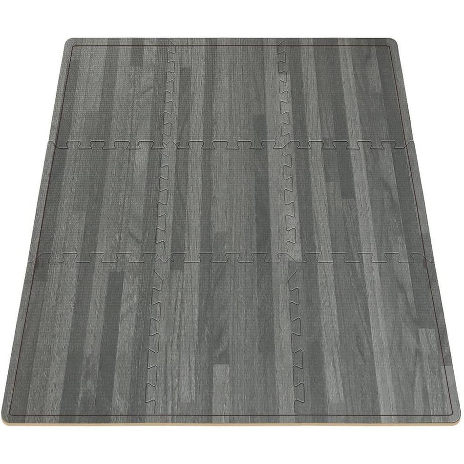 Sorbus Gray Wood Grain Floor Mats Foam Interlocking Mats 12 in. x 12 in. (16 Tiles = 16 Sq ft.)