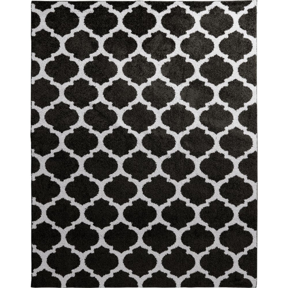 StyleWell Seyward Grey 8 ft. x 10 ft. Trellis Shag Area Rug