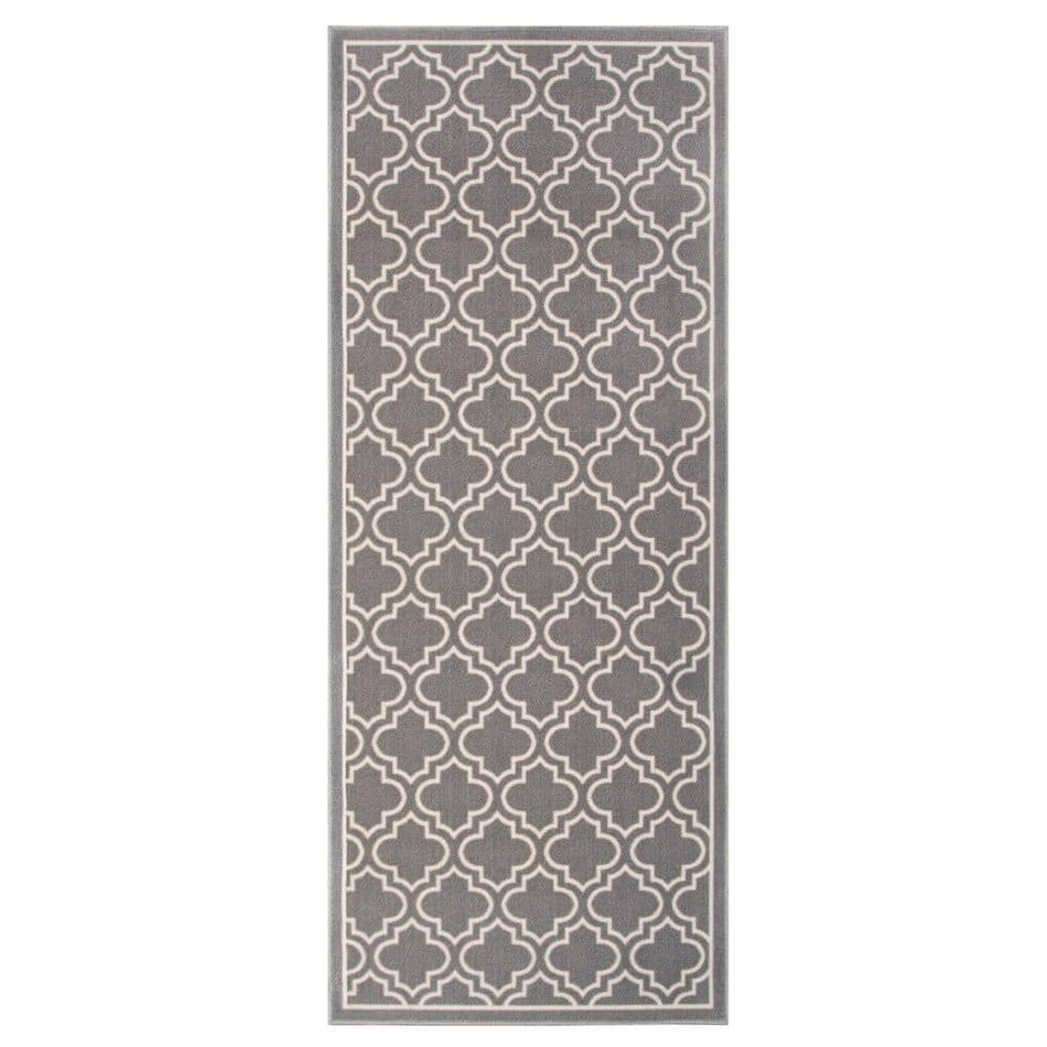 TrafficMaster Trellis Grey 2 ft. x 4 ft. Trellis Polyester Accent Rug