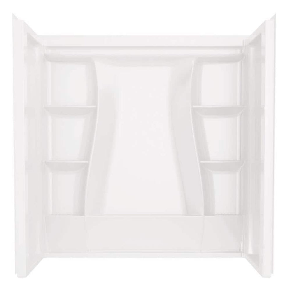 Delta Classic 500 60 in. W x 61.25 in. H x 32 in. D 3-Piece Direct-to-Stud Alcove Tub Surrounds in High Gloss White