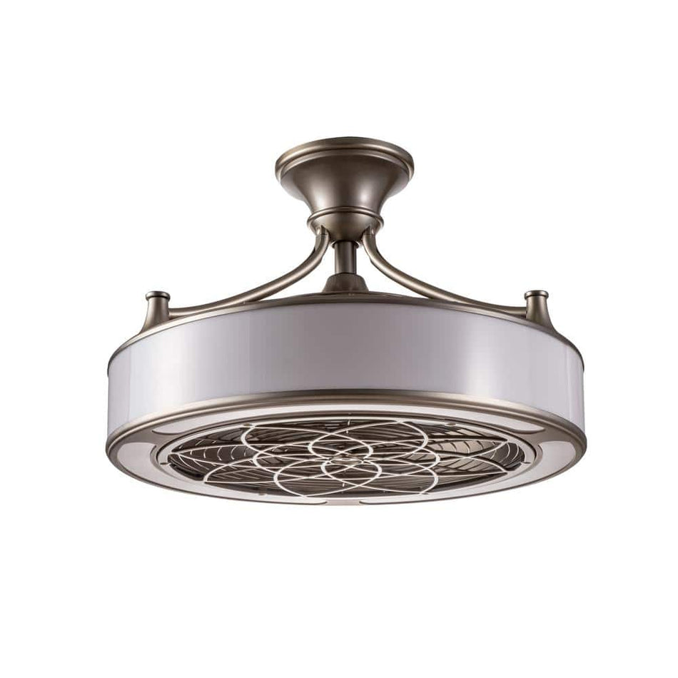 Home Decorators Collection Windara 22 in. LED Indoor/Covered Outdoor Brushed Nickel Ceiling Fan with Light Kit and Remote Control