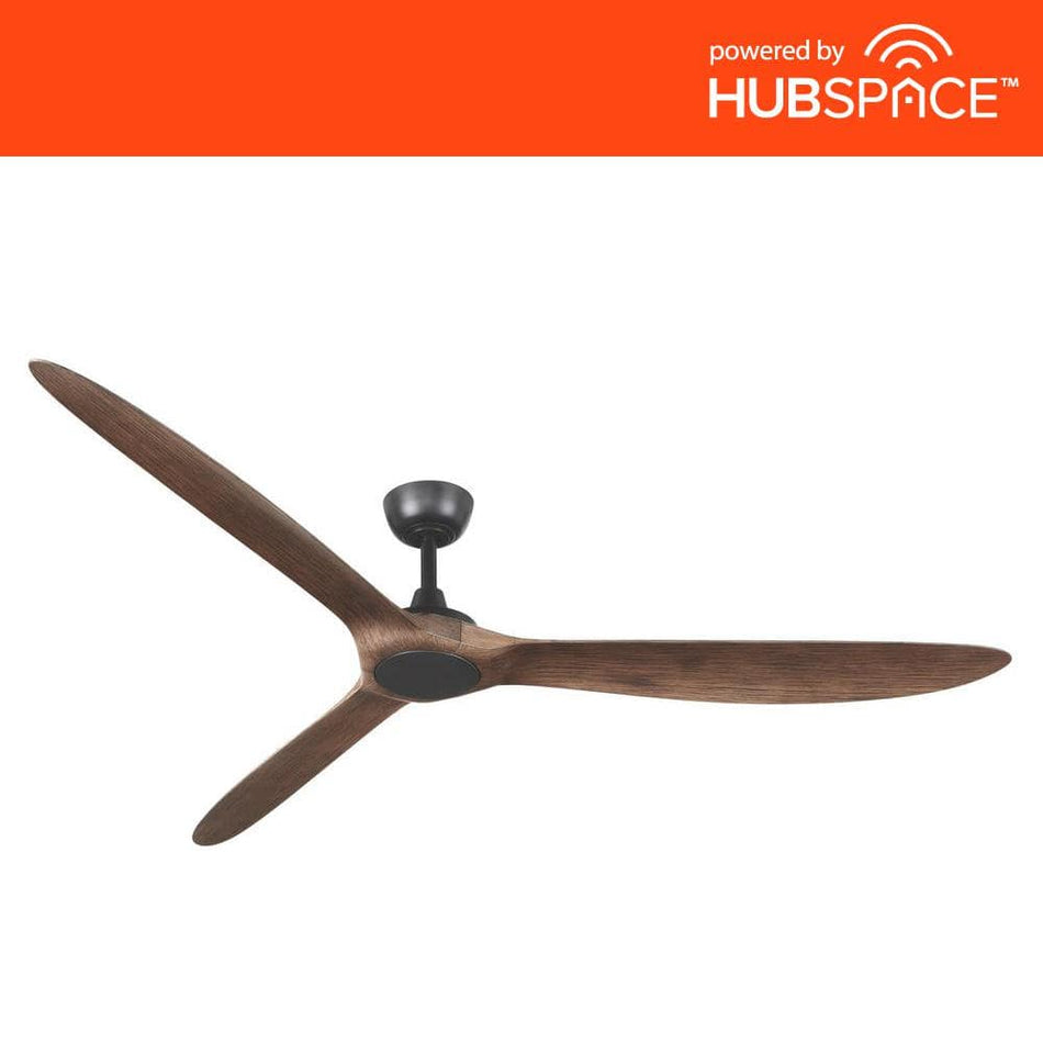 Home Decorators Collection Tager 72 in. Indoor/Outdoor Matte Black Smart Ceiling Fan with Remote Control Powered by Hubspace