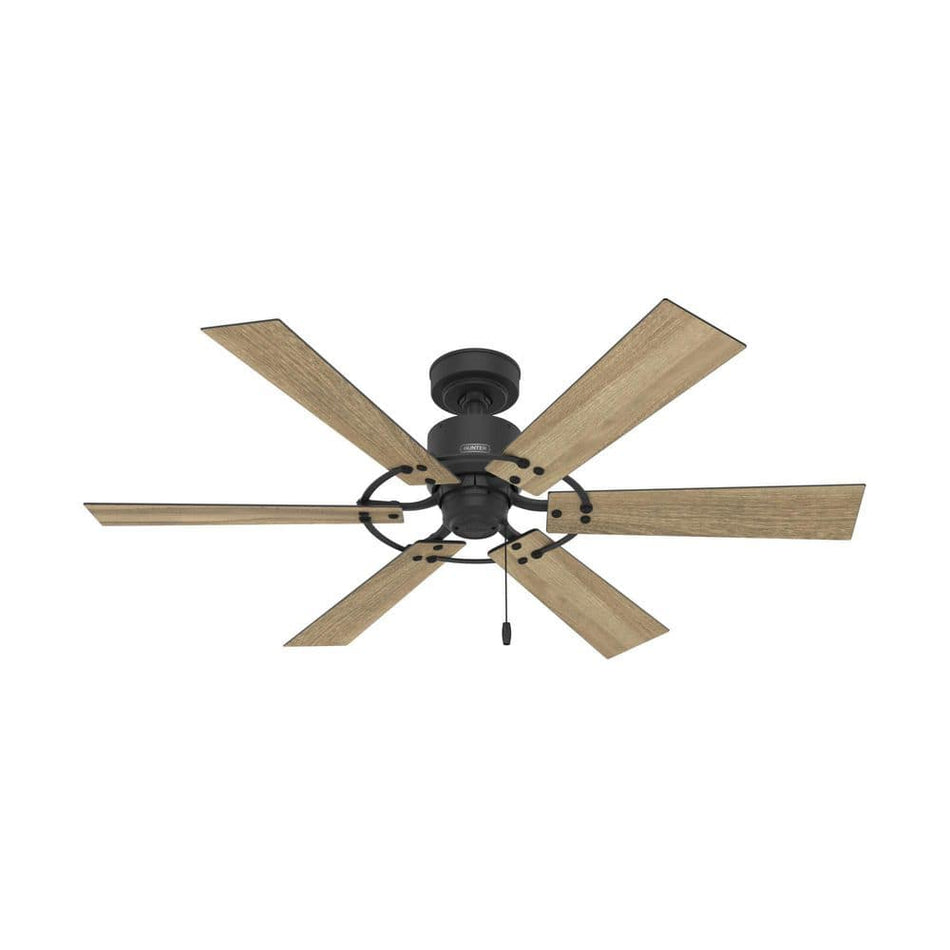 Hunter Barrel 52 in. Indoor/Outdoor Matte Black Ceiling Fan Included