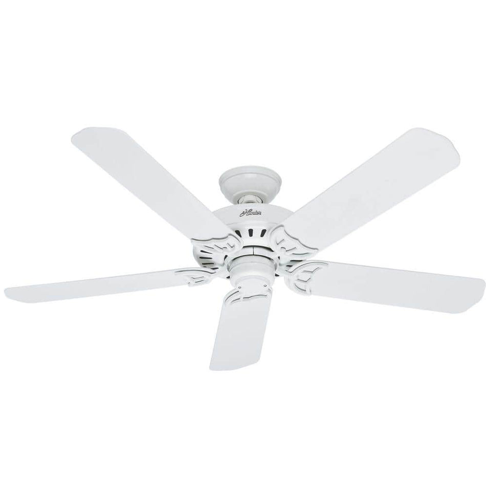 Hunter Bridgeport 52 in. Indoor/Outdoor White Damp Rated Ceiling Fan