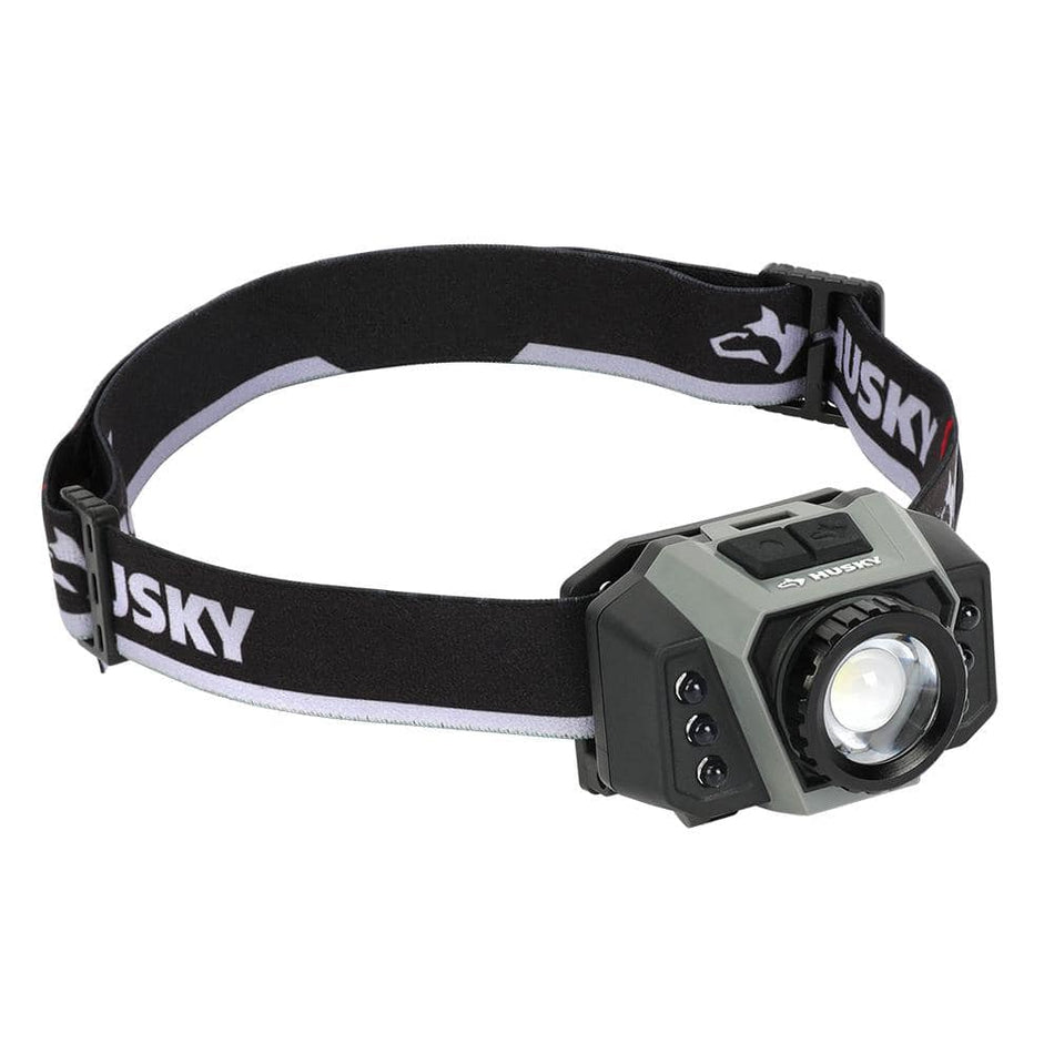 Husky 600 Lumens Dual Power Twist to Focus Rechargeable Headlight