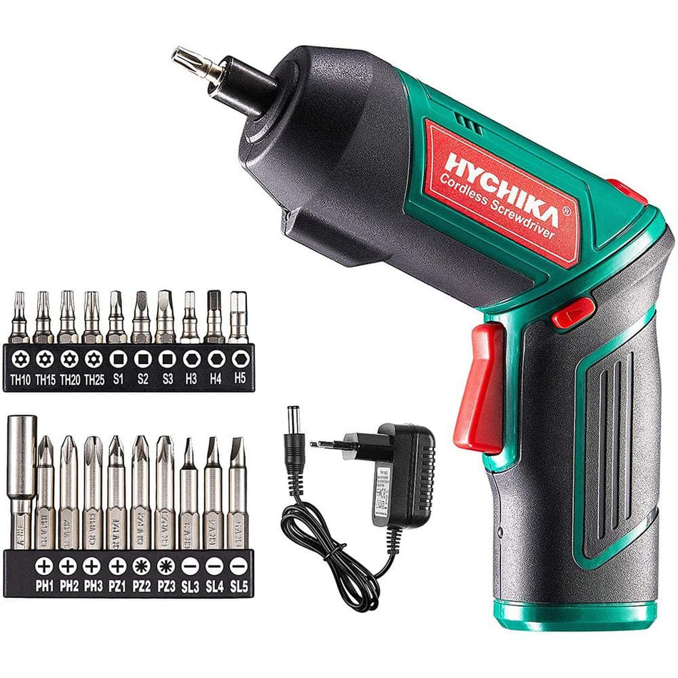 HYCHIKA 3.6-Volt Lithium-Ion Cordless Rechargeable 1/4 in. Quick Connect Electric Screwdriver with Charger and 20 Accessories