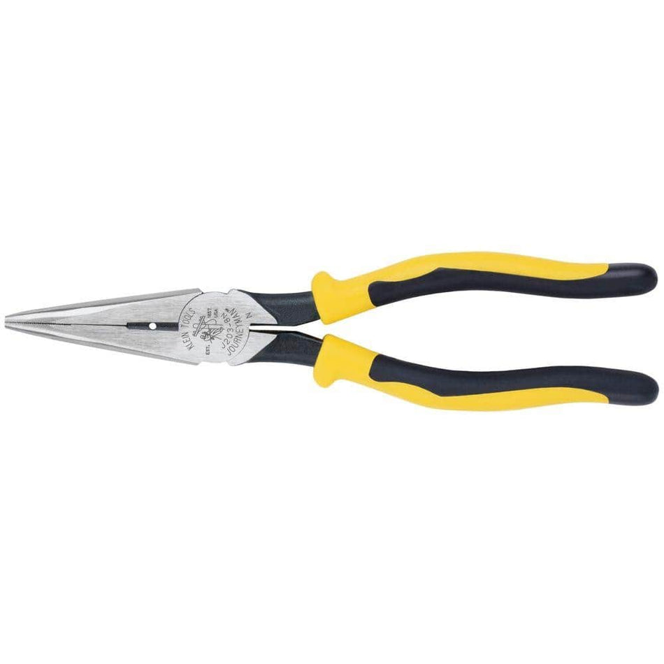 Klein Tools 8 in. Journeyman Heavy Duty Long Nose Side Cutting and Stripping Pliers