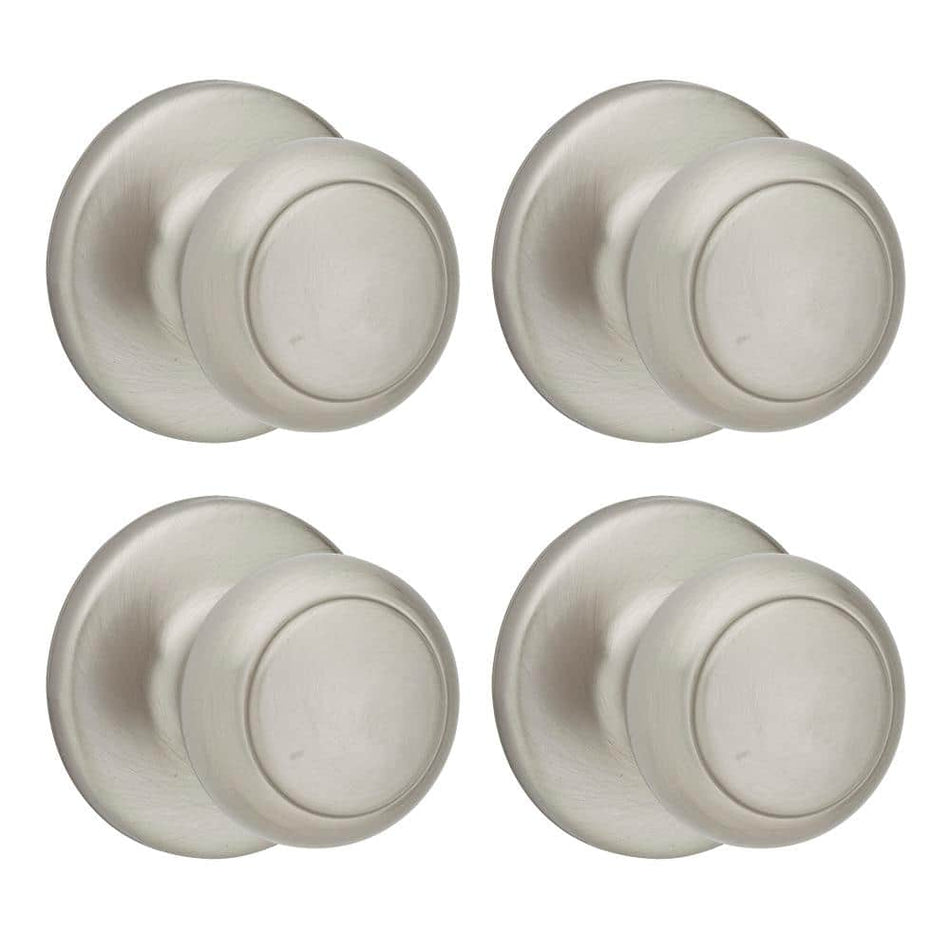 Kwikset Cove Satin Nickel Passage Hall/Closet Door Knob (4-Pack)