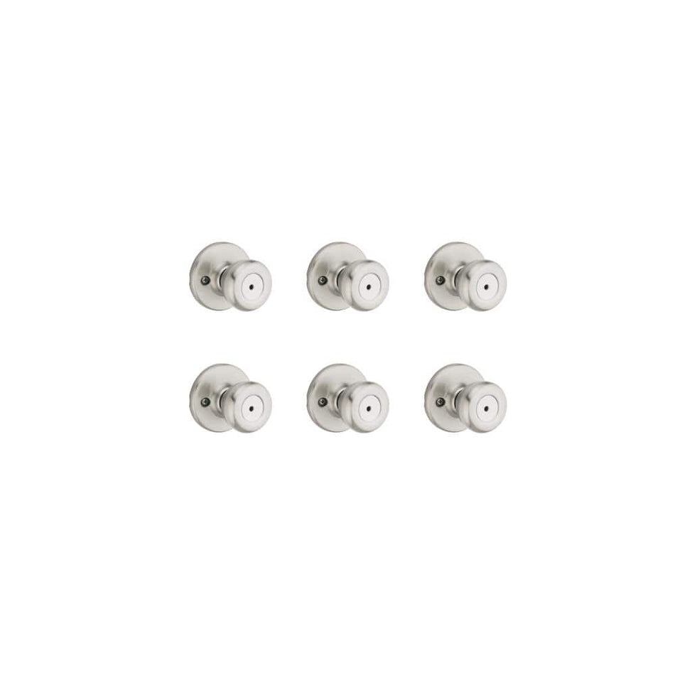 Kwikset Tylo Satin Nickel Bed/Bath Door Knob (6-Pack) with Lock