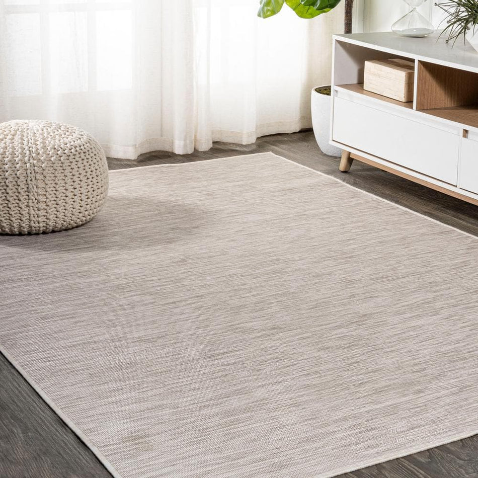 JONATHAN Y Ethan Modern Flatweave Light Gray 8 ft. x 10 ft. Solid Indoor/Outdoor Area Rug