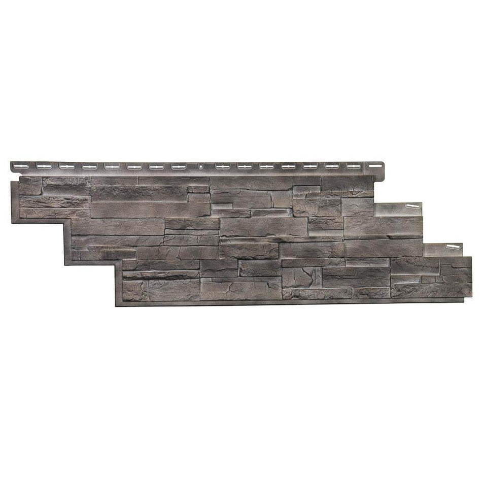 Novik Stone DS - 13.13 in. x 41.5 in. Dry Stack Stone in Flint (25.18 sq. ft. per Box) Vinyl Siding