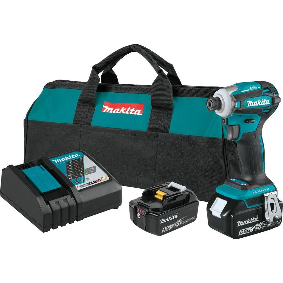 Makita 18V LXT Lithium-Ion Brushless Cordless Quick-Shift Mode 4-Speed Impact Driver Kit, 5.0Ah