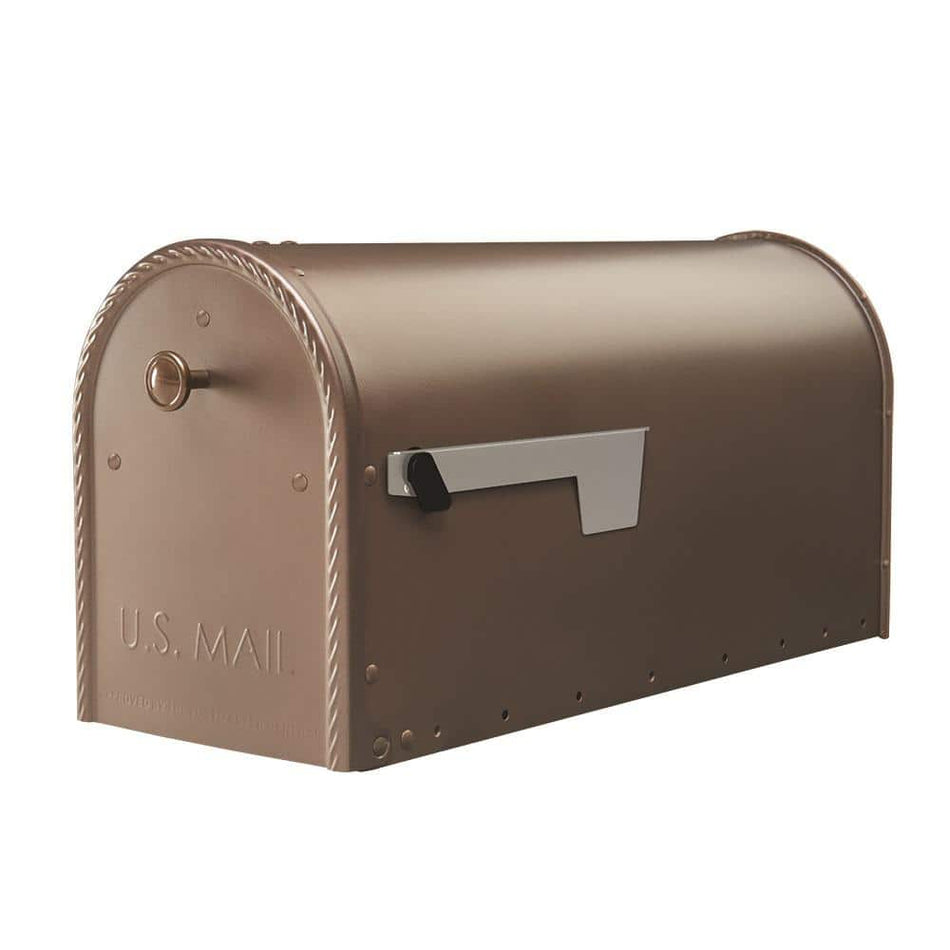 Gibraltar Mailboxes Edwards Venetian Bronze, Large, Steel, Post Mount Mailbox