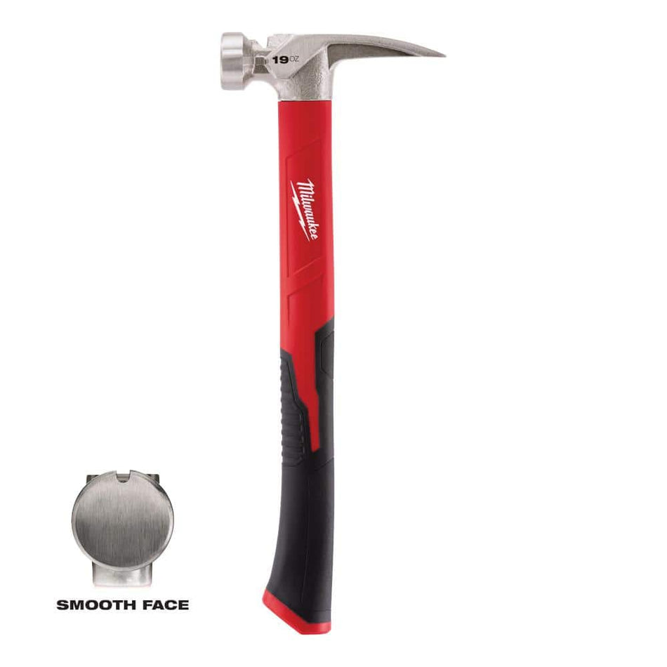 Milwaukee 19 oz. Smooth Face Poly/Fiberglass Handle Hammer