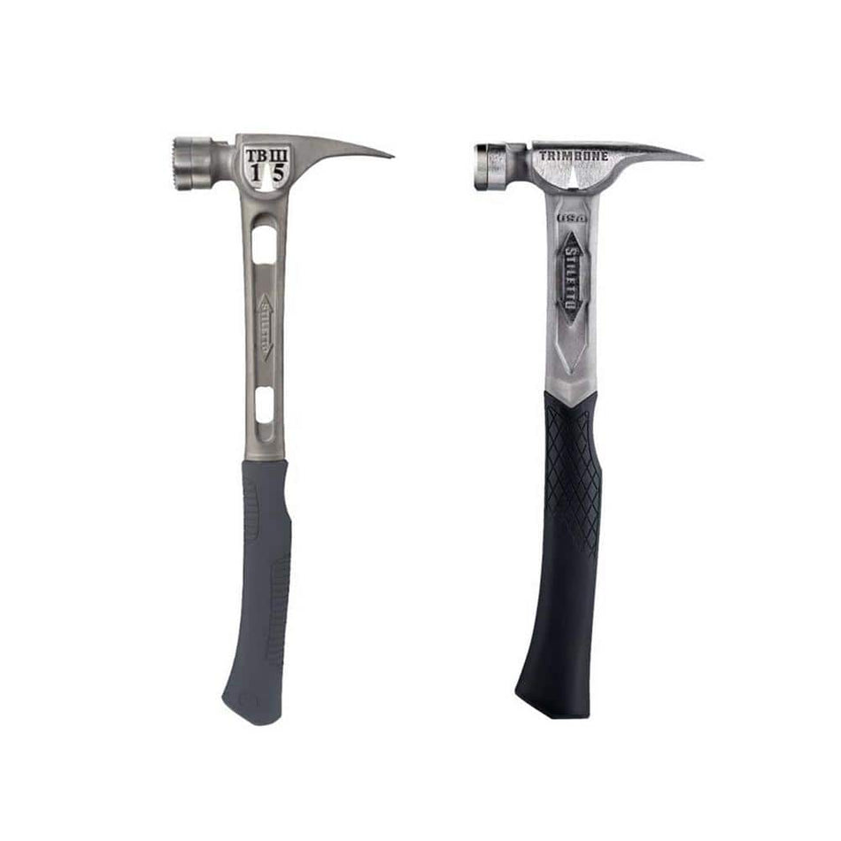 Milwaukee 15 oz. TiBone 3 Milled Face and Curved Handle with TrimBone Titanium Smooth Face with Curved Handle