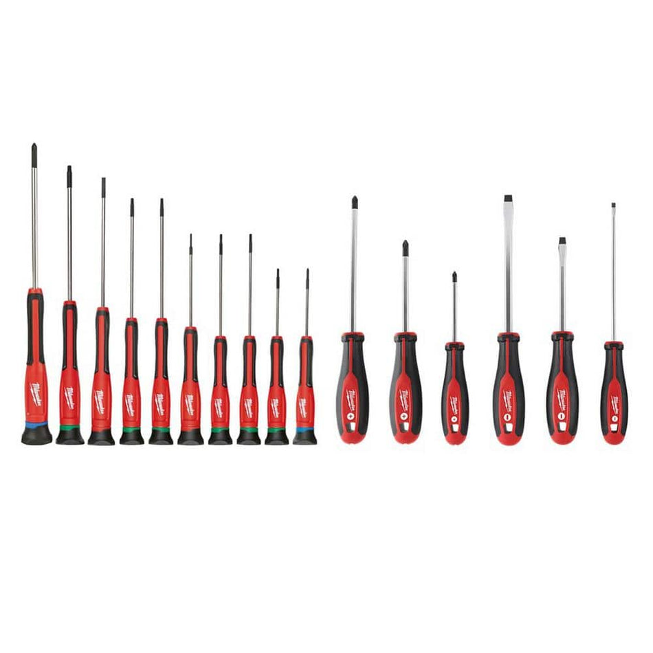 Milwaukee 16-Piece Screwdriver Set with Precision Screwdrivers