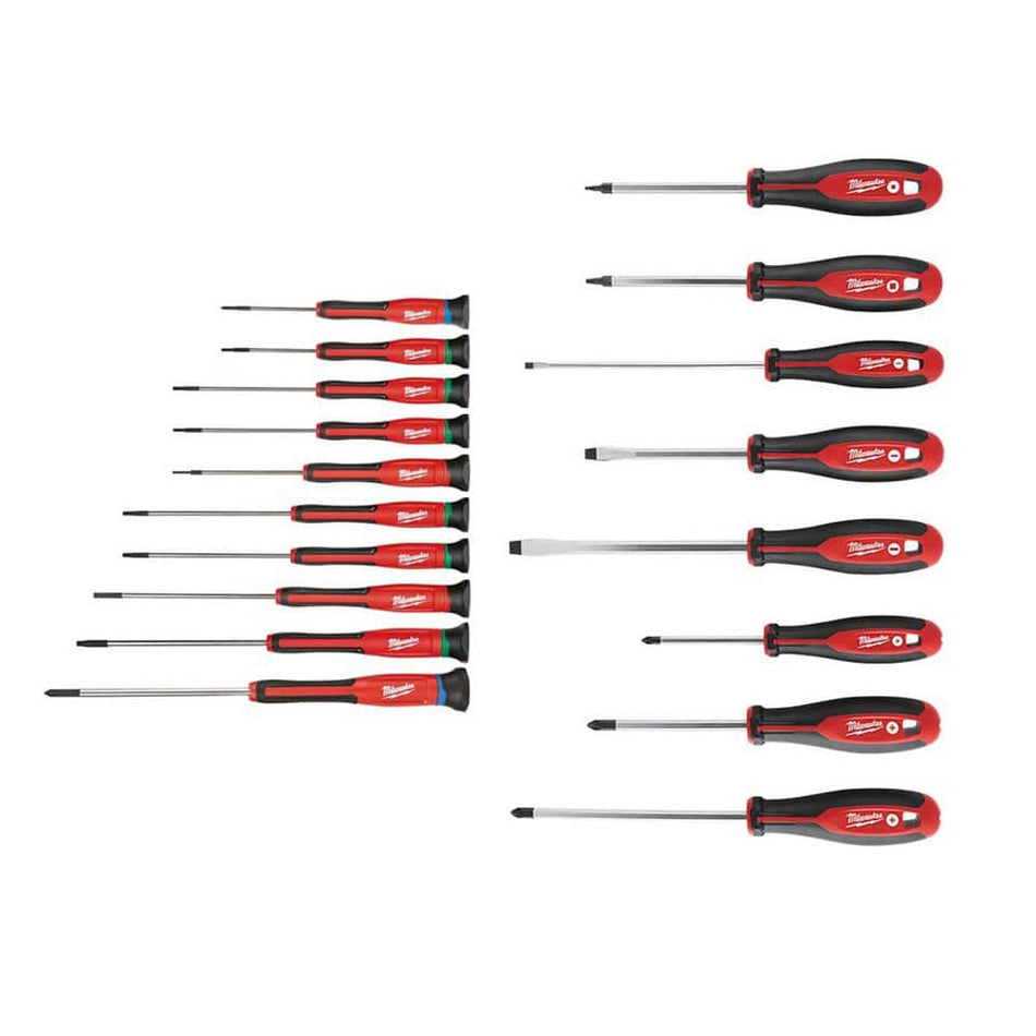 Milwaukee 10-Piece Precision Screwdriver Set with 8-Piece Variety Screwdriver Set (18-Piece)