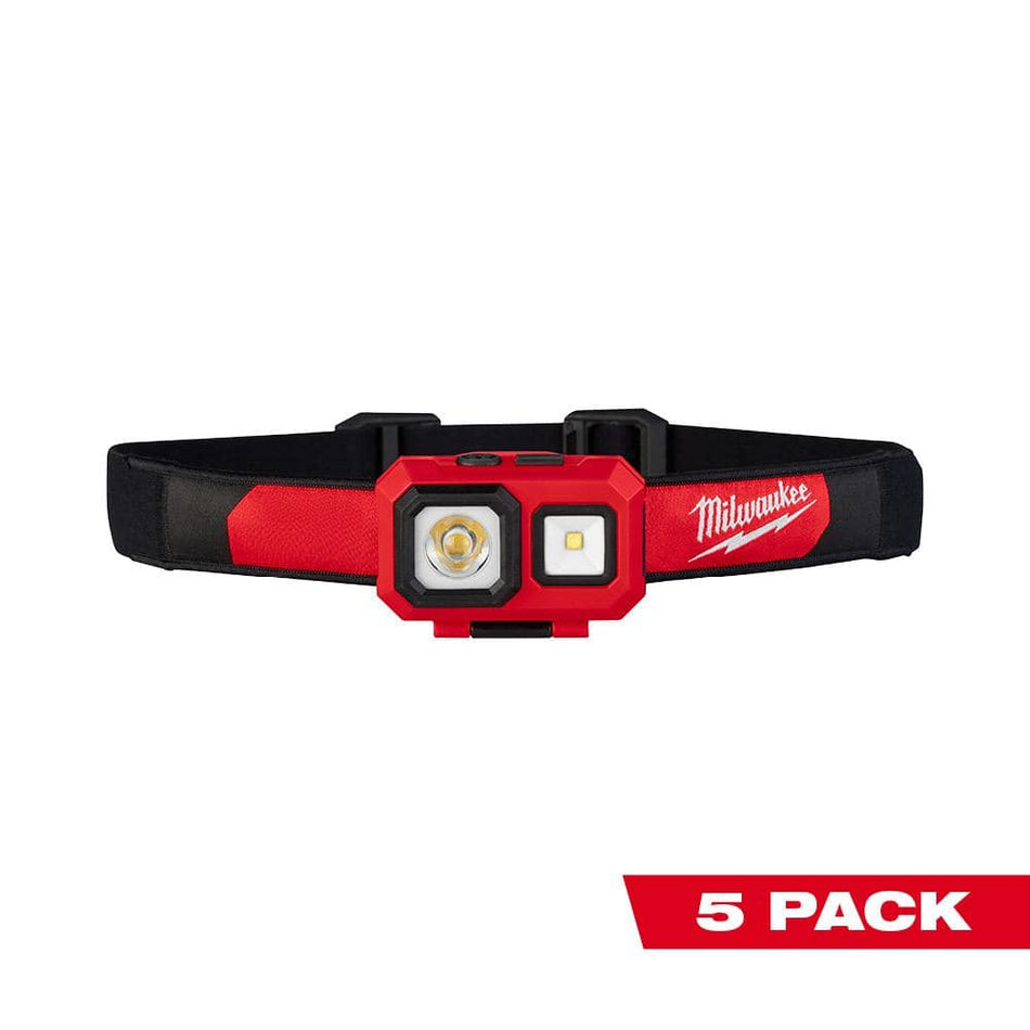 Milwaukee 450 Lumens LED Spot/Flood Headlamp (5-Pack)