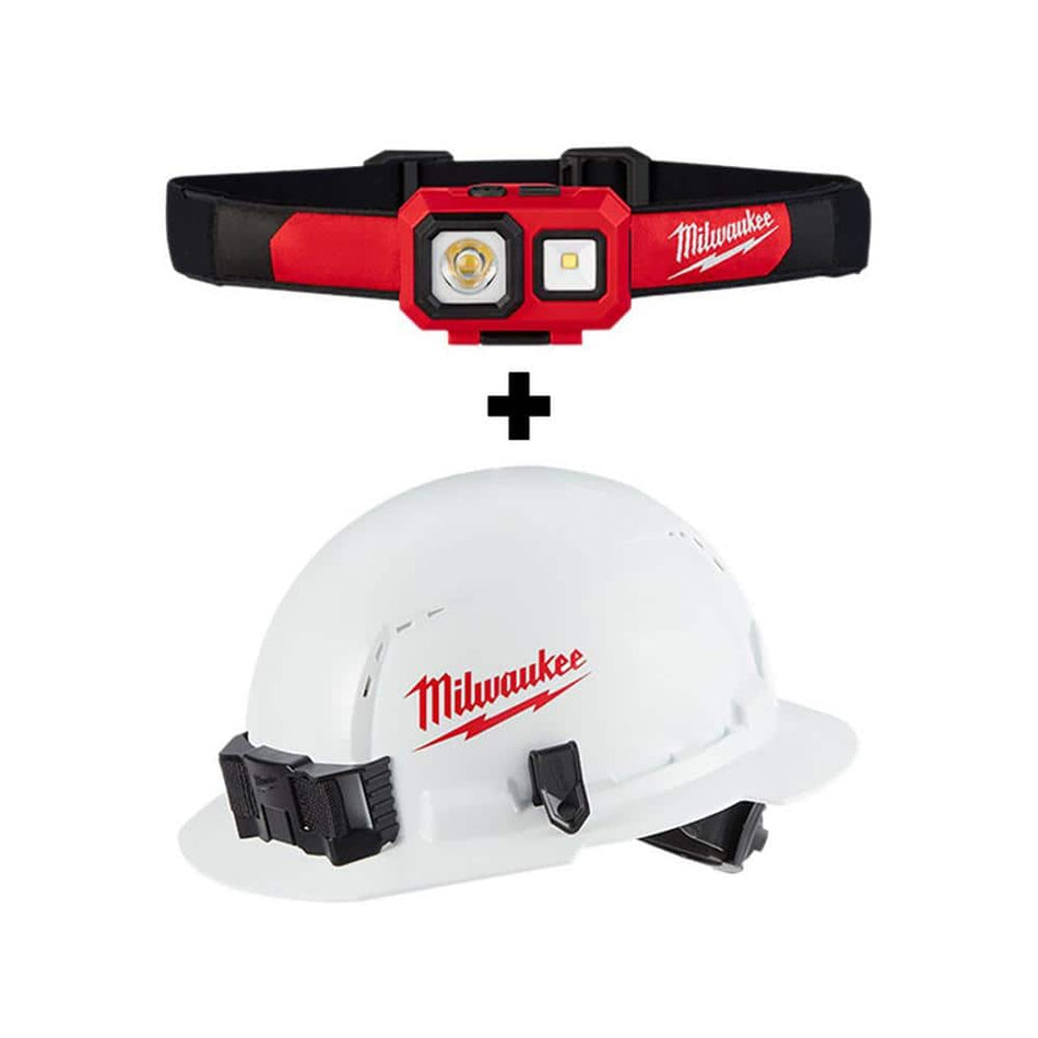 Milwaukee 450 Lumens LED Spot/Flood Headlamp with Hardhat