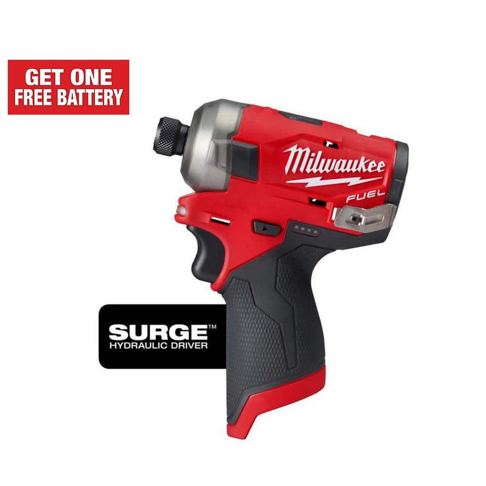 Milwaukee M12 FUEL SURGE 12V Lithium-Ion Brushless Cordless 1/4 in. Hex Impact Driver (Tool-Only)