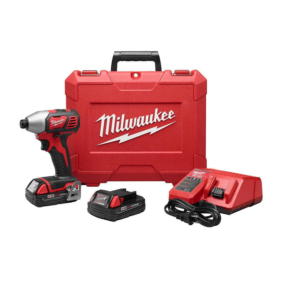 Milwaukee M18 18V Lithium-Ion Cordless 1/4 in. Impact Driver Kit with(2) 1.5Ah Batteries, Charger, Hard Case