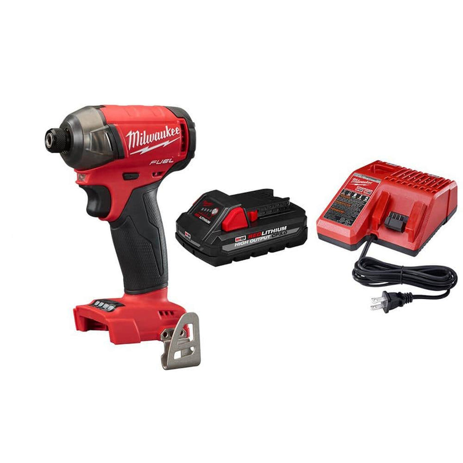 Milwaukee M18 FUEL SURGE 18V Lithium-Ion Brushless Cordless 1/4 in. Hex Impact Driver with 3.0Ah Battery and Charger