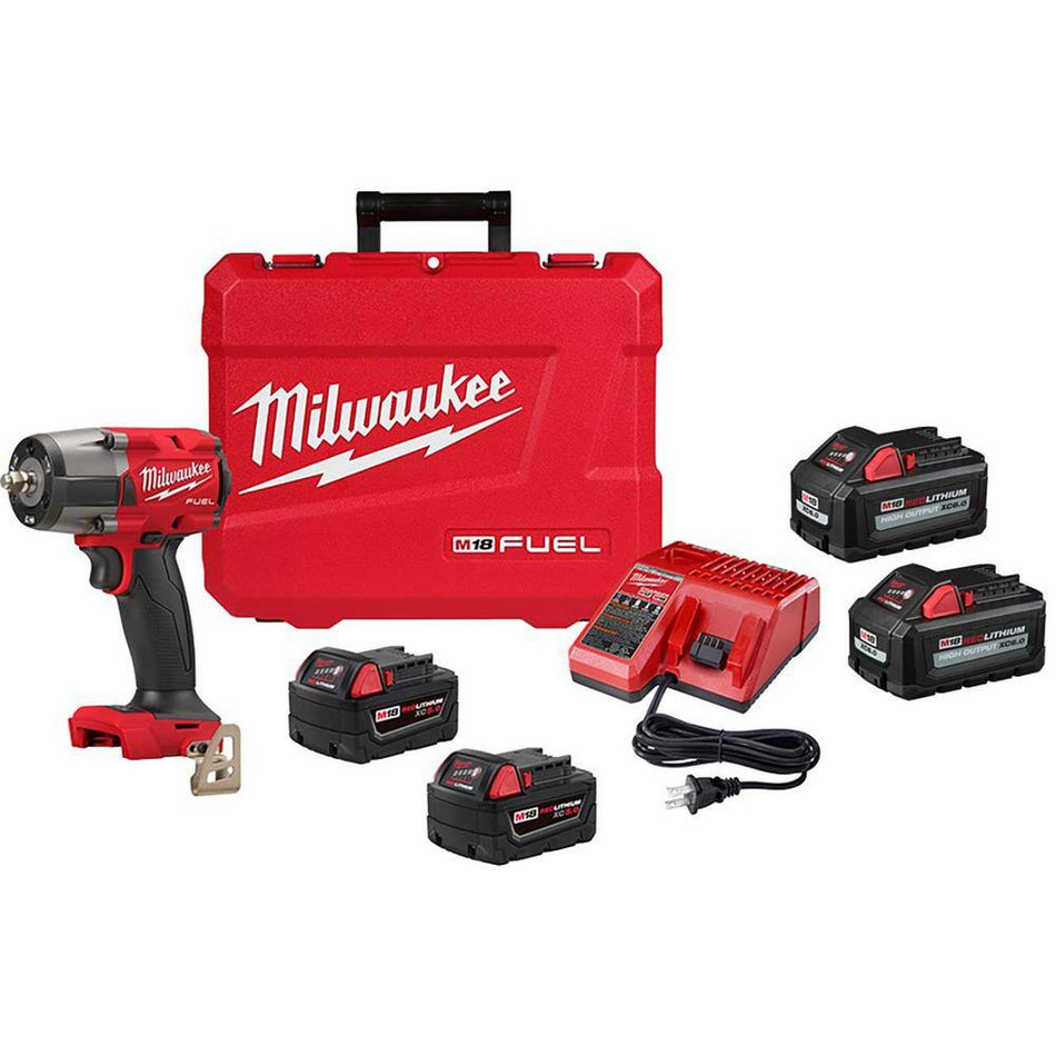 Milwaukee M18 FUEL GEN-2 18V Lithium-Ion Mid Torque Brushless Cordless 3/8 in. Impact Wrench with (2) 6.0Ah Batteries