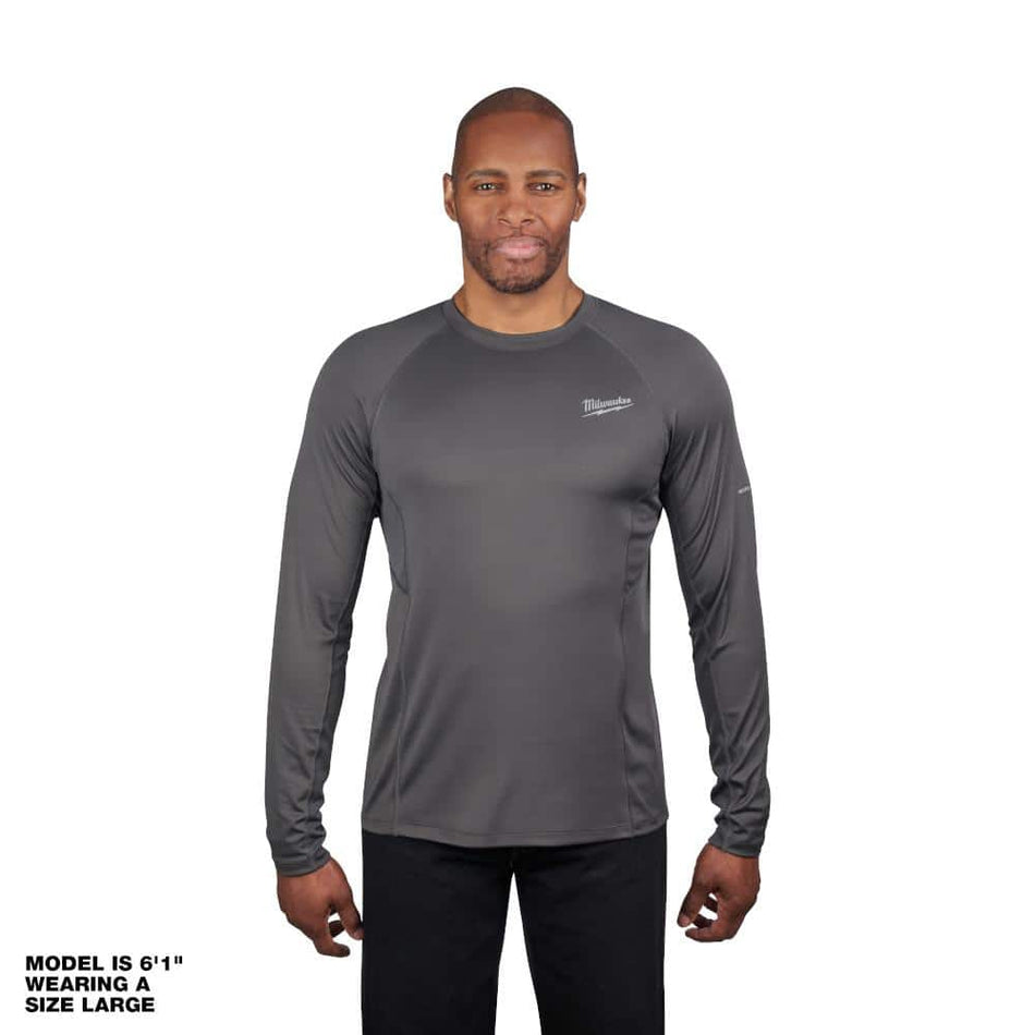 Milwaukee Men's Extra Large Gray Work Skin Long Sleeve Mid Weight Performance Shirt