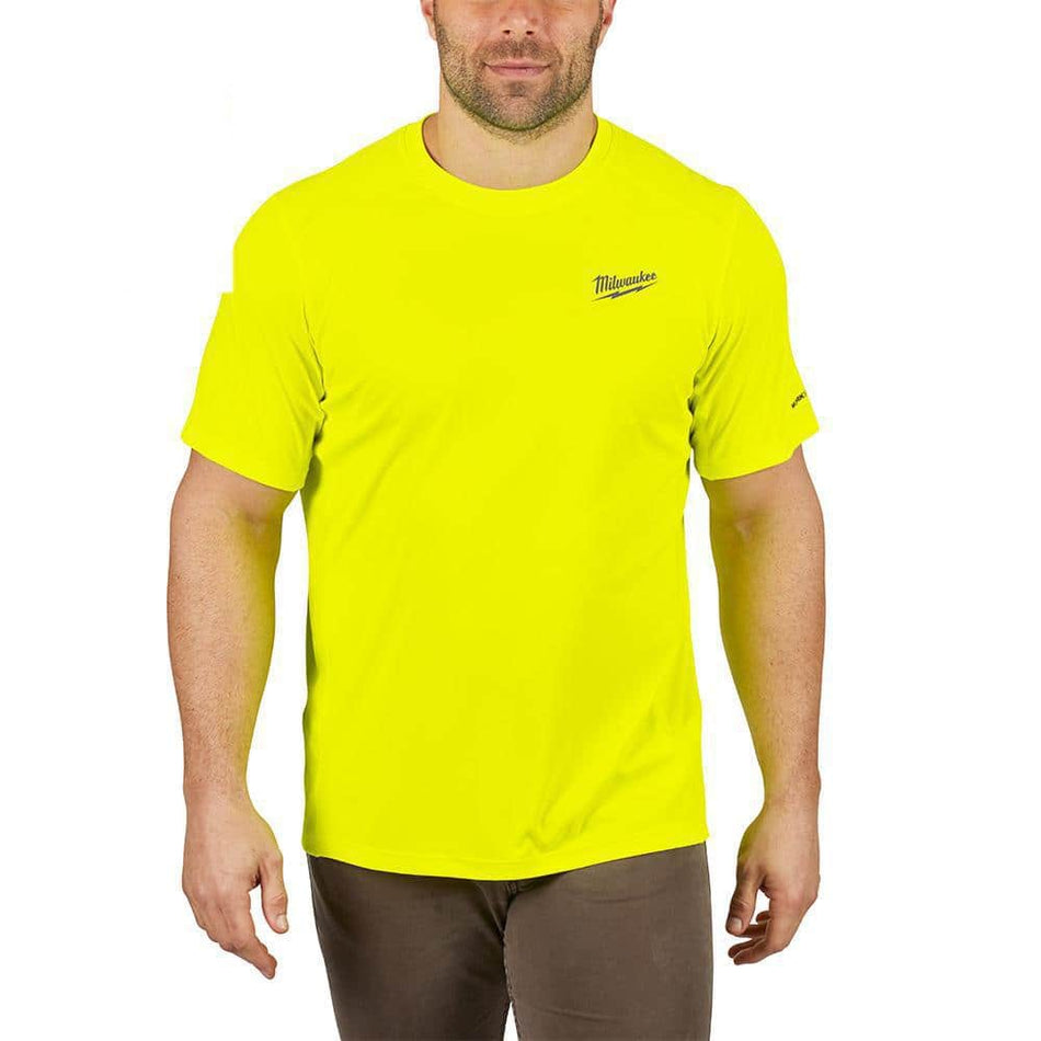 Milwaukee Men's Large Hi-Vis GEN II WORKSKIN Light Weight Performance Short-Sleeve T-Shirt