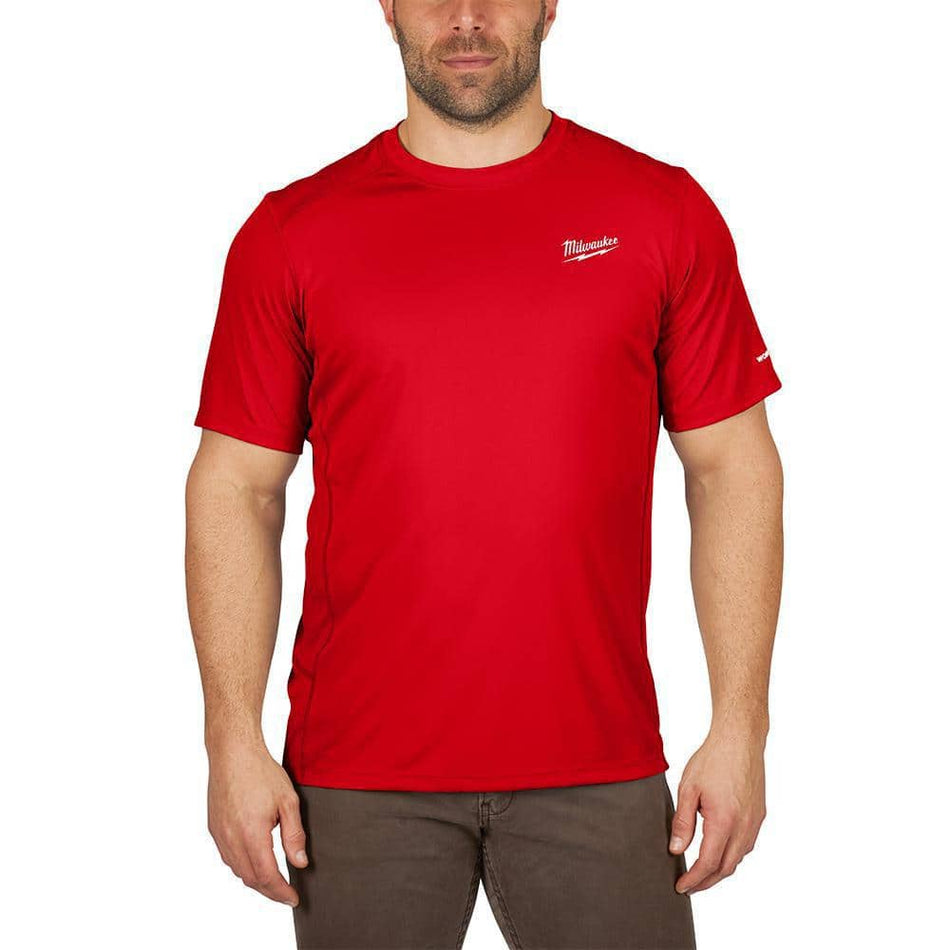 Milwaukee Men's WORKSKIN Large Red Lightweight Performance Short-Sleeve T-Shirt