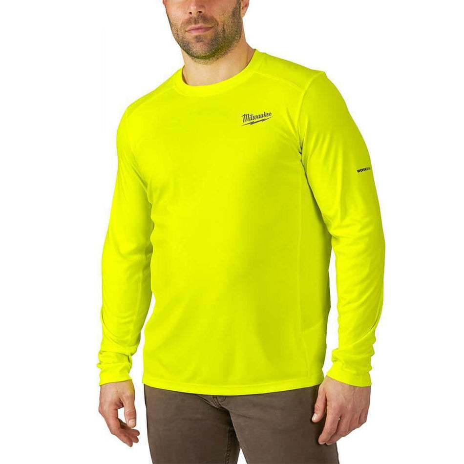 Milwaukee Gen II Men's Work Skin Medium Hi-Vis Light Weight Performance Long-Sleeve T-Shirt